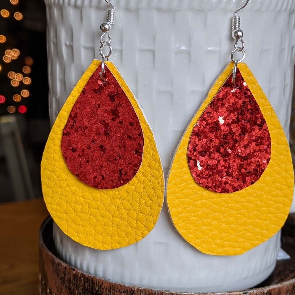 Faux leather earrings